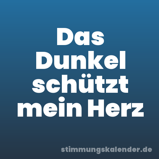 Das Dunkel schützt mein Herz